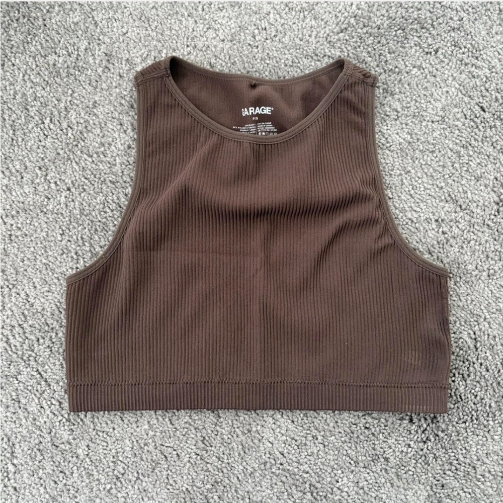 Garage Brown High Neck Top
